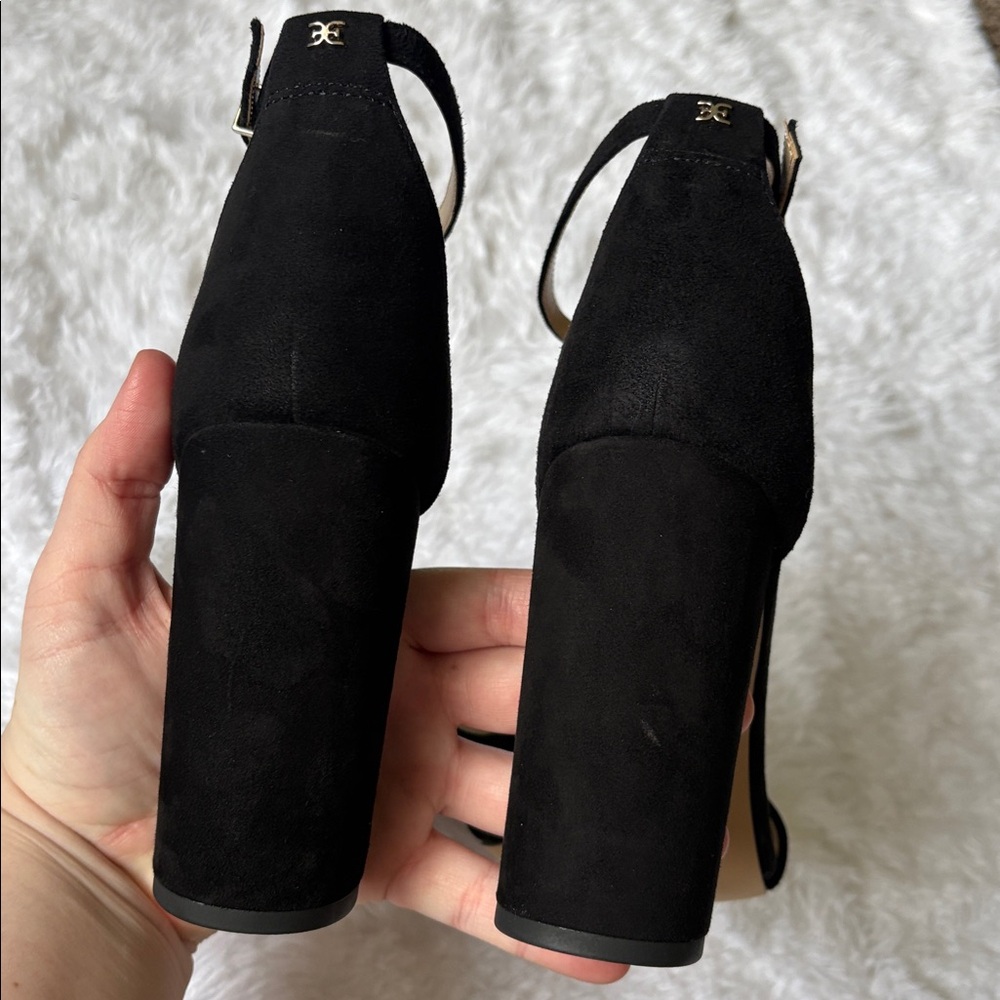 NEW In Packaging Sam Edelman Black Suede Ankle Strap Yaro Sandal Heels Size 9.5 - Picture 6 of 14